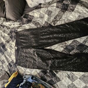 Cato Black Track Pants with Relaxed Fit and Shimmery Finish